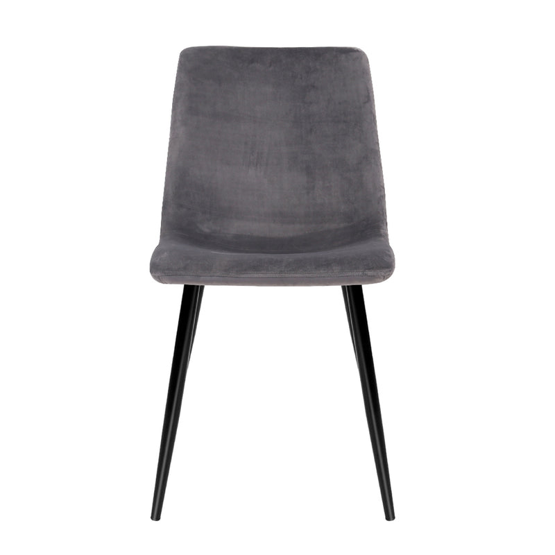 Dining Chairs Grey Velvet Set of 4 Lindsay