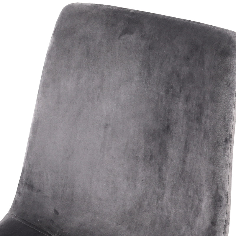 Dining Chairs Grey Velvet Set of 4 Lindsay