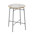 Outdoor Bar Table Wicker Dining Bistro Patio Balcony Glass Table Steel