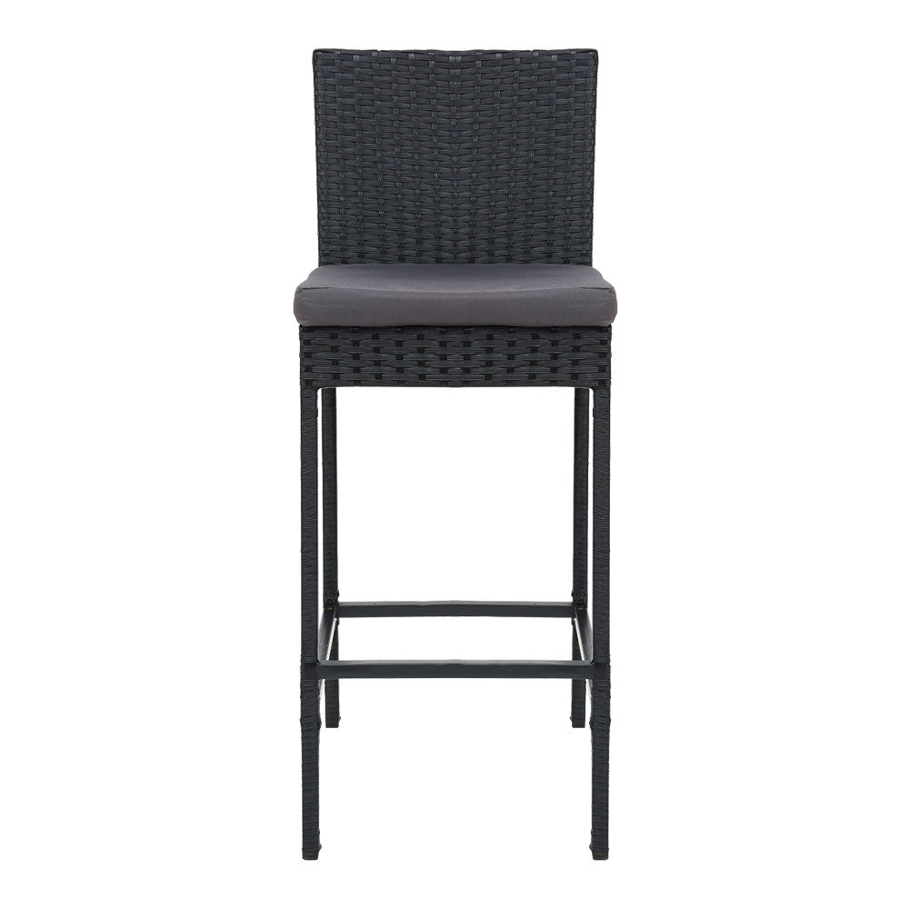 Set of 4 Outdoor Bar Stools Dining Chairs Wicker Furniture