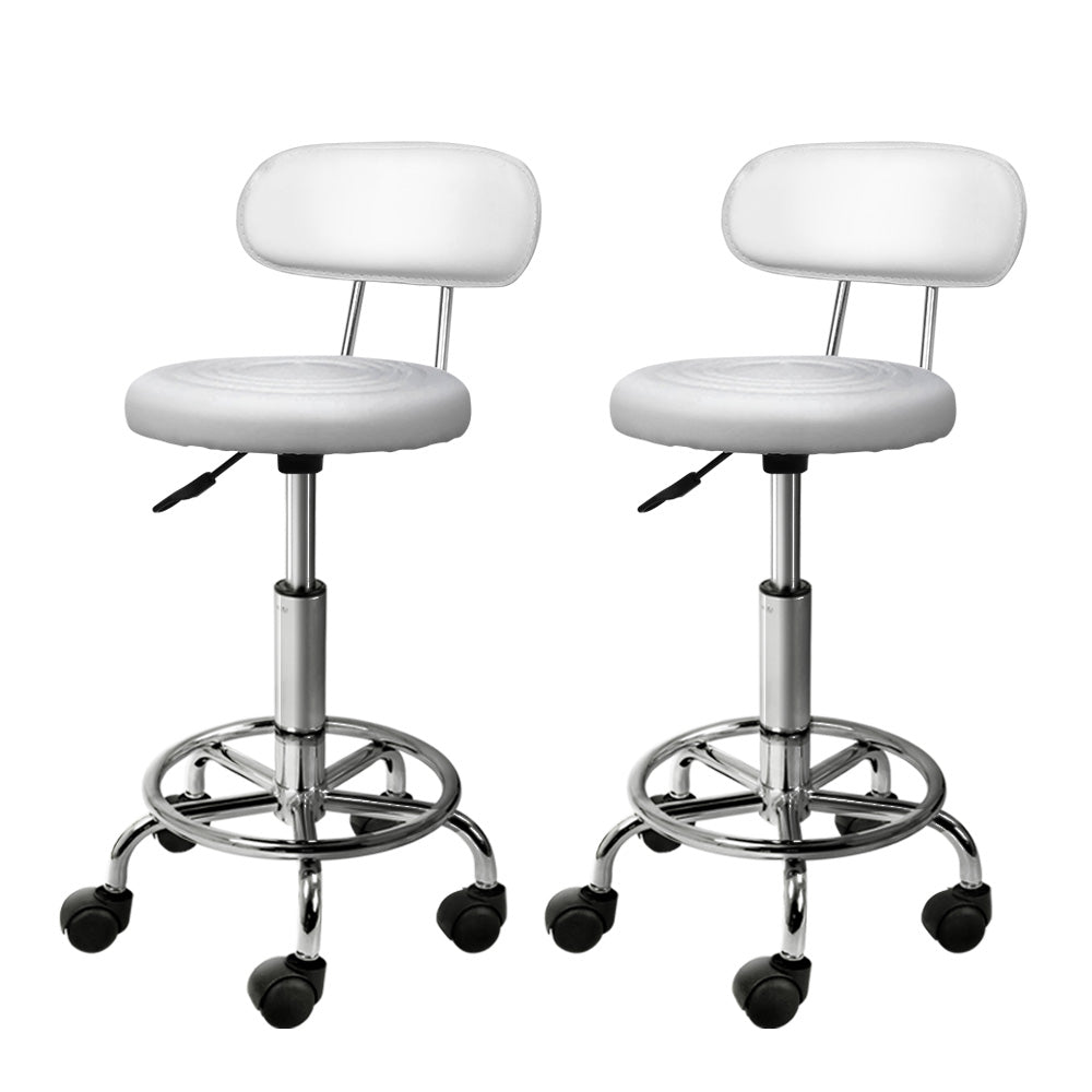 2X Saddle Salon Stool Swivel Backrest Chair Barber Chair Hydraulic Lift