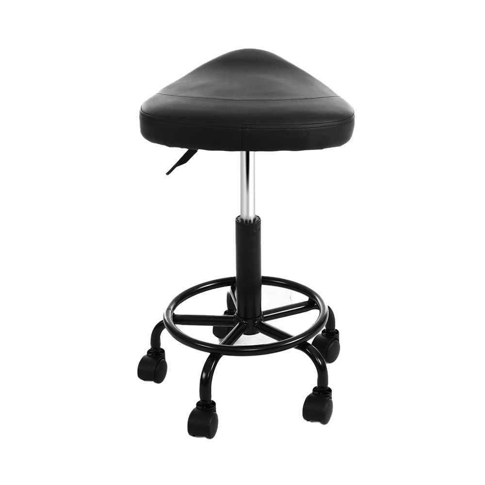 Saddle Stool Salon Chair Black Swivel Beauty Barber Hairdressing Gas Lift