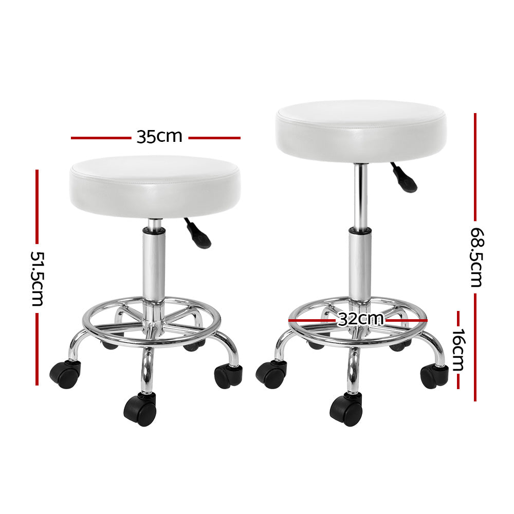 Round Chair Stools Salon Stool White Swivel Beauty Barber Hairdressing