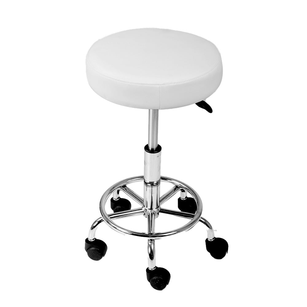 Round Chair Stools Salon Stool White Swivel Beauty Barber Hairdressing