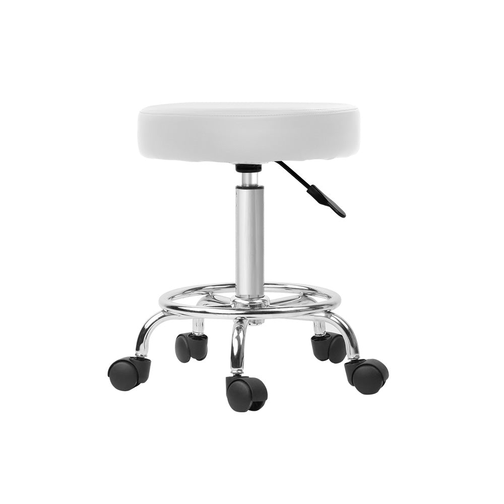 Round Chair Stools Salon Stool White Swivel Beauty Barber Hairdressing