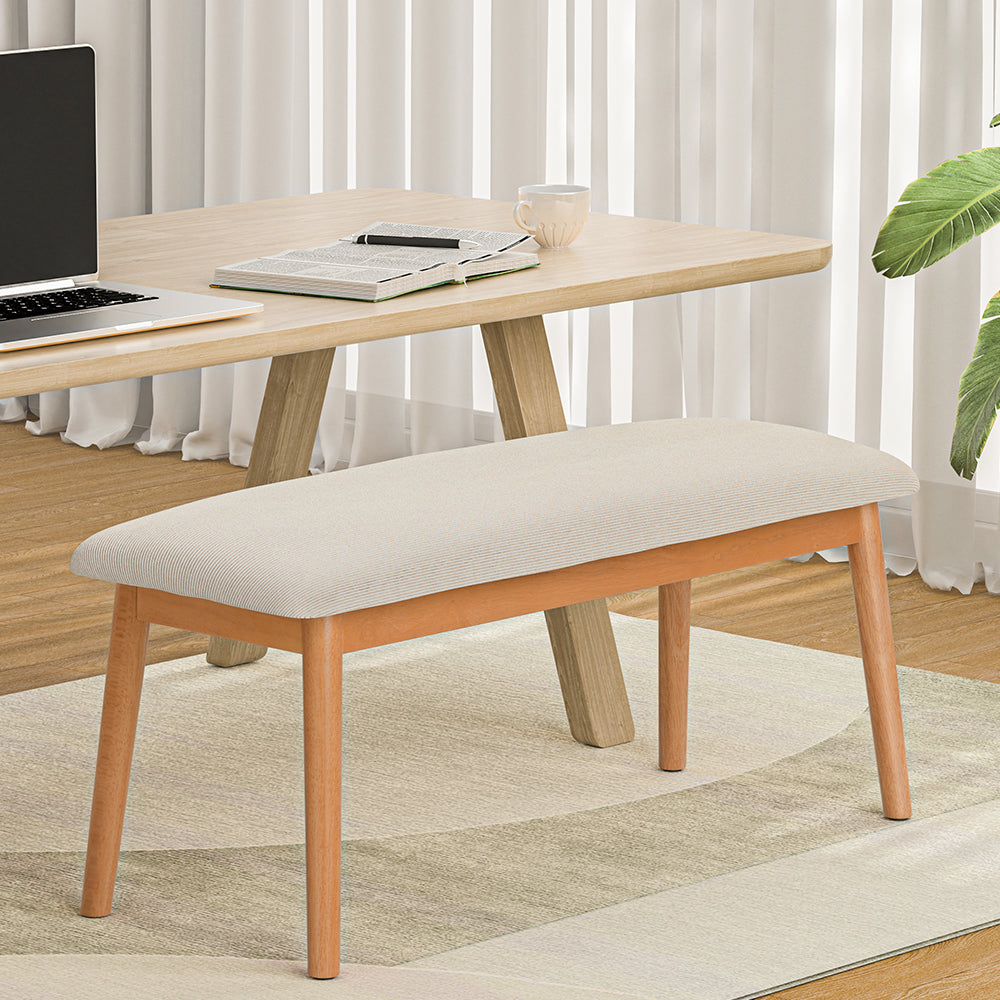 Nina Dining Oak Bench Beige 106cm