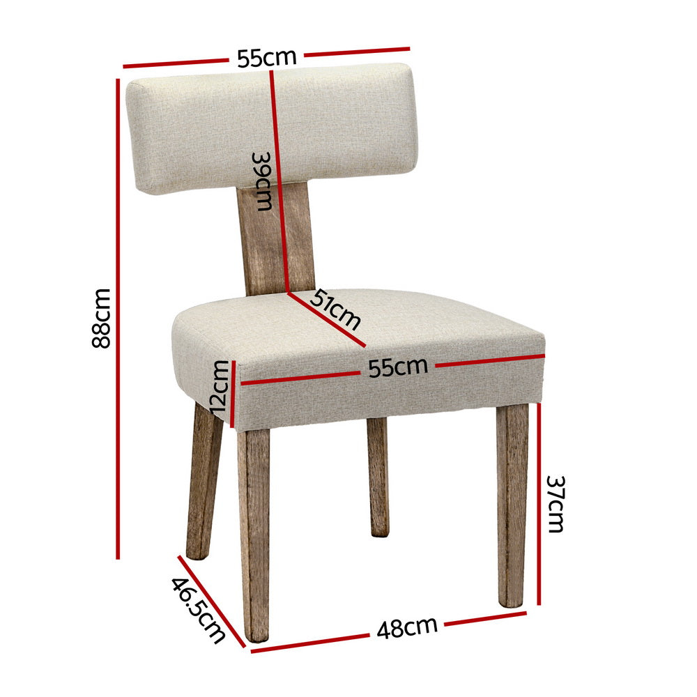 Set of 2 Milford Dining Chairs Beige