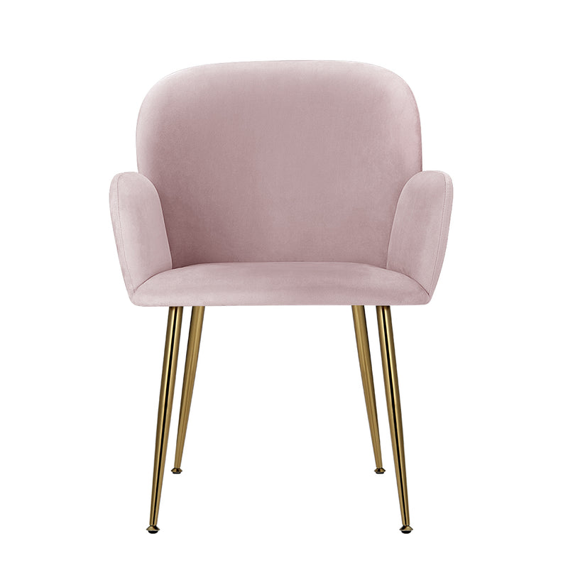 Set of 2 Kynsee Dining Chairs Velvet Pink