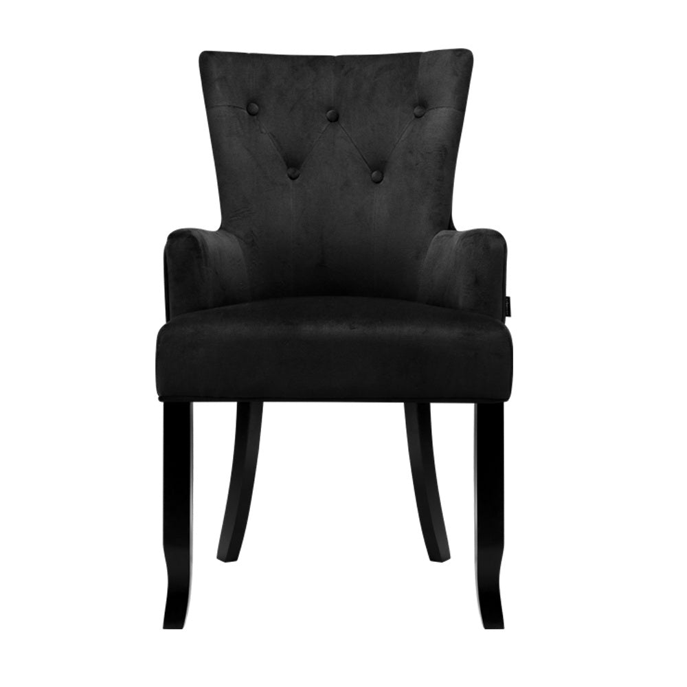 Dining Chair Velvet Black French Cayes