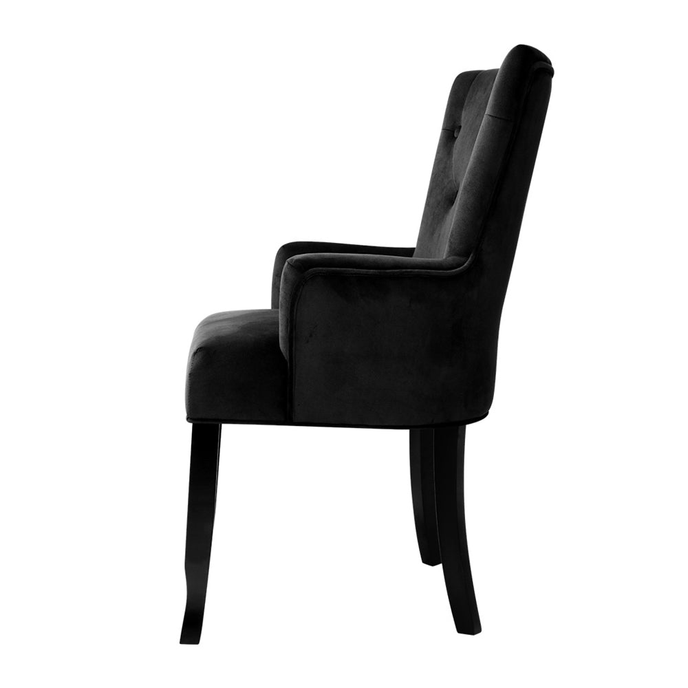 Dining Chair Velvet Black French Cayes