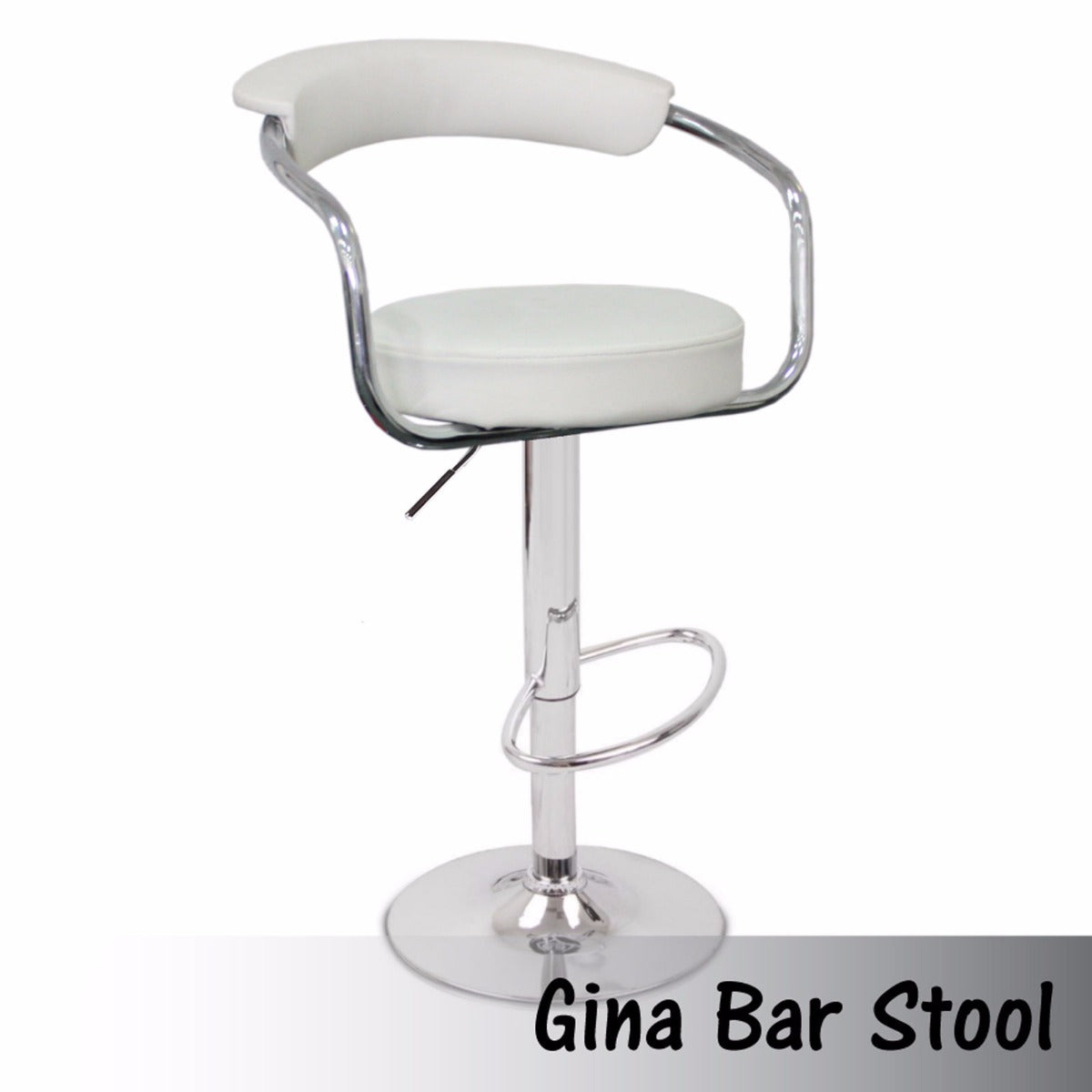 Set of 2 Gina Gas Lift Bar Stools White