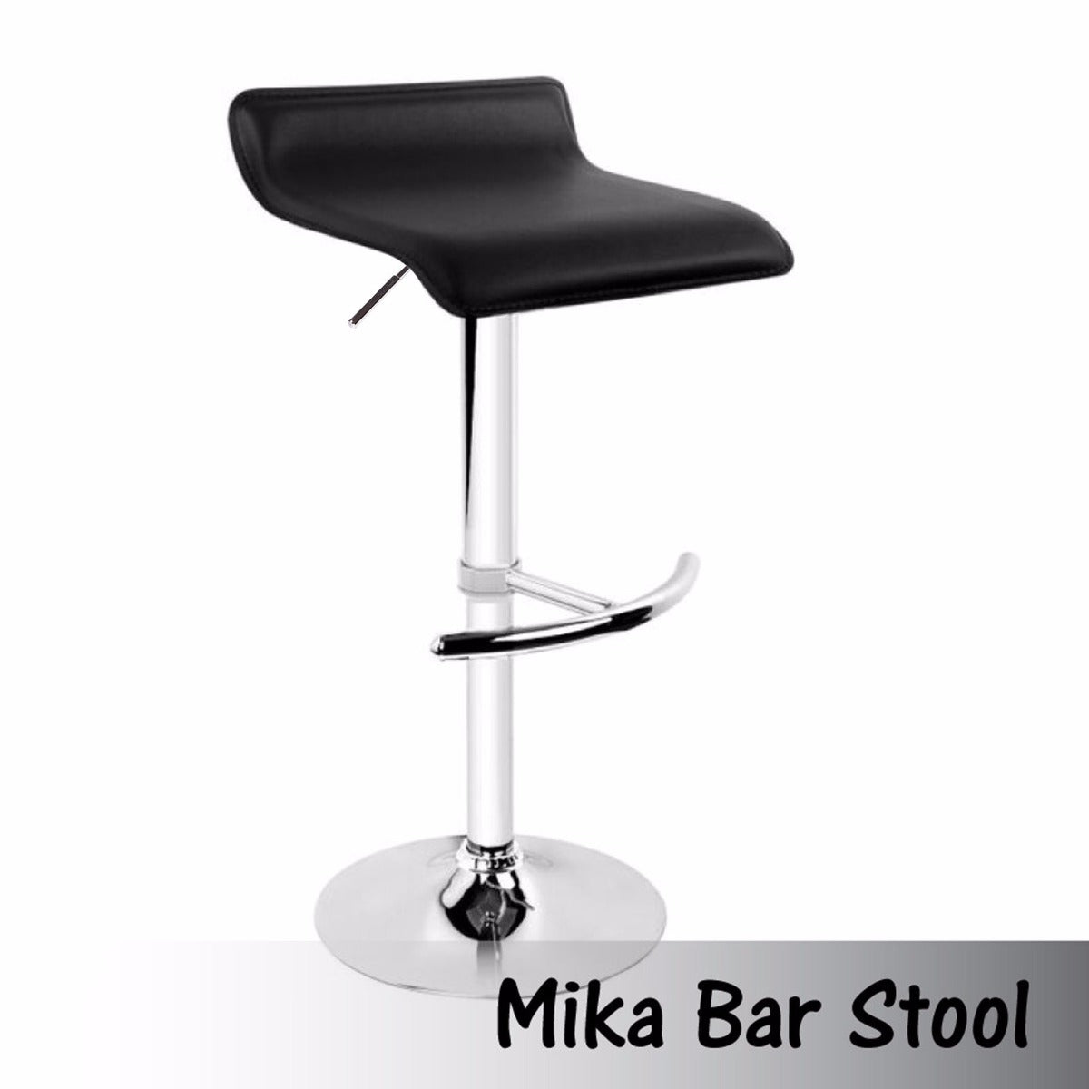 Set of 2 Mika Gas Lift Bar Stools Black