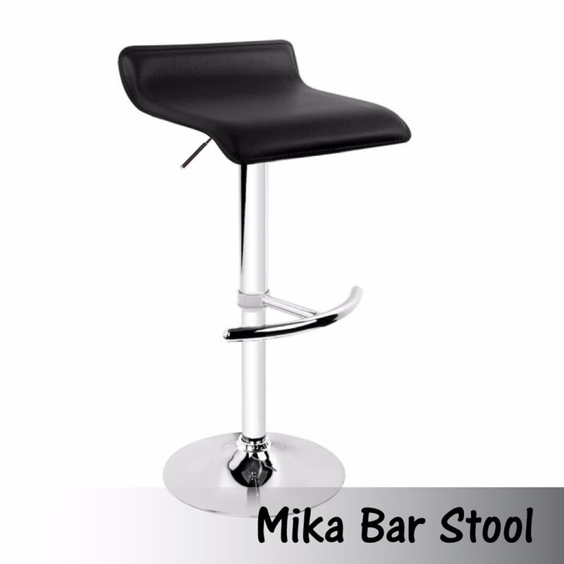 Set of 2 Mika Gas Lift Bar Stools Black